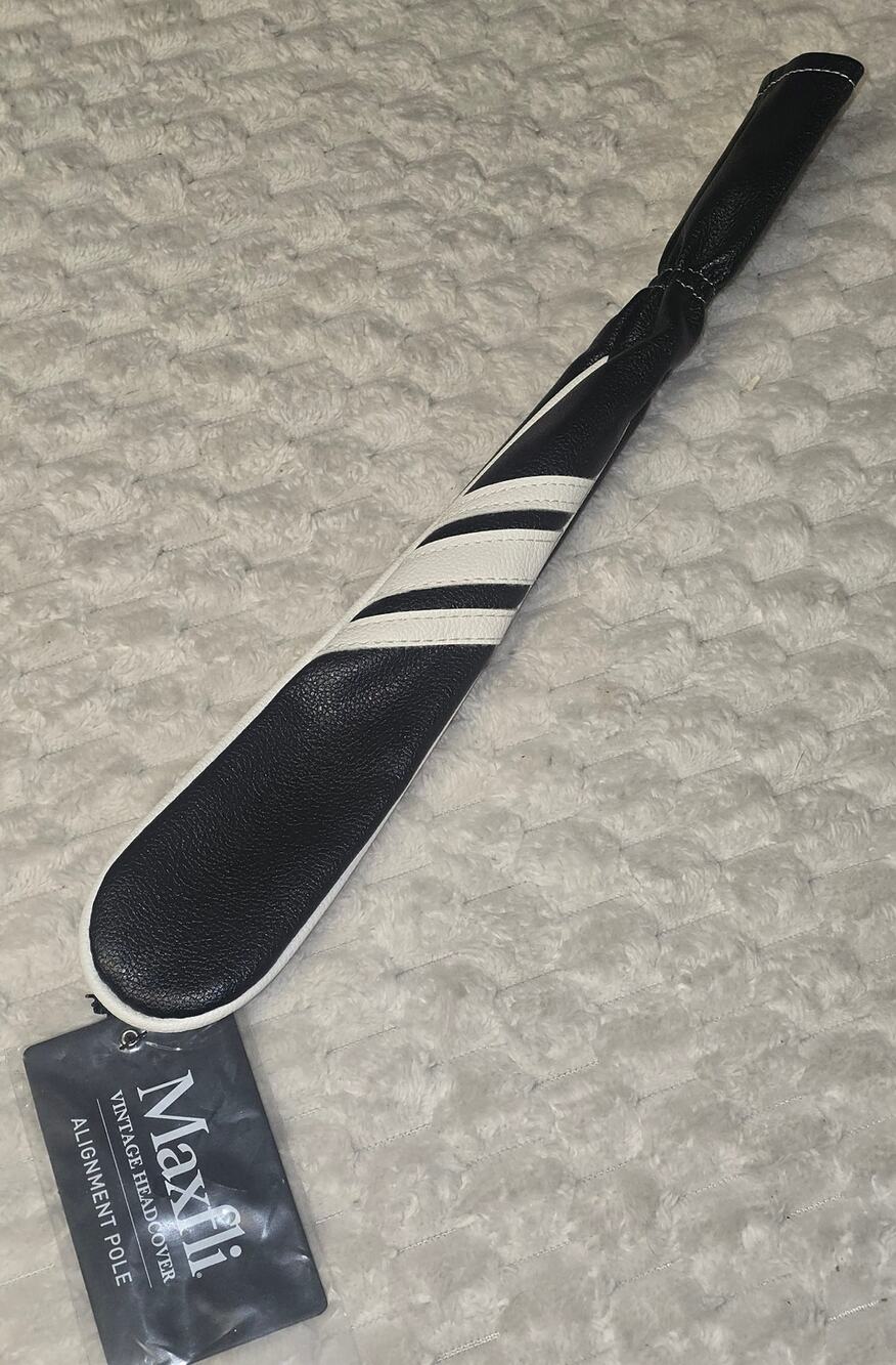 Maxfli Golf Headcover Alignment Pole Vintage Style Black White NEW